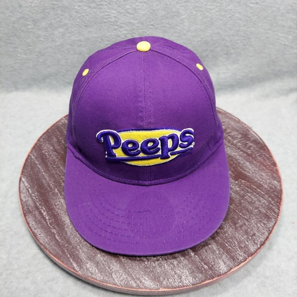 Peeps Adjustable Purple Baseball Cap With Yellow Accents & Embroidery